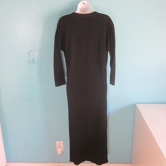 Isabel Marant Womens Size 42 Black Midi Sheath Dress of Mixed Materials Fits M - Picture 11 of 12